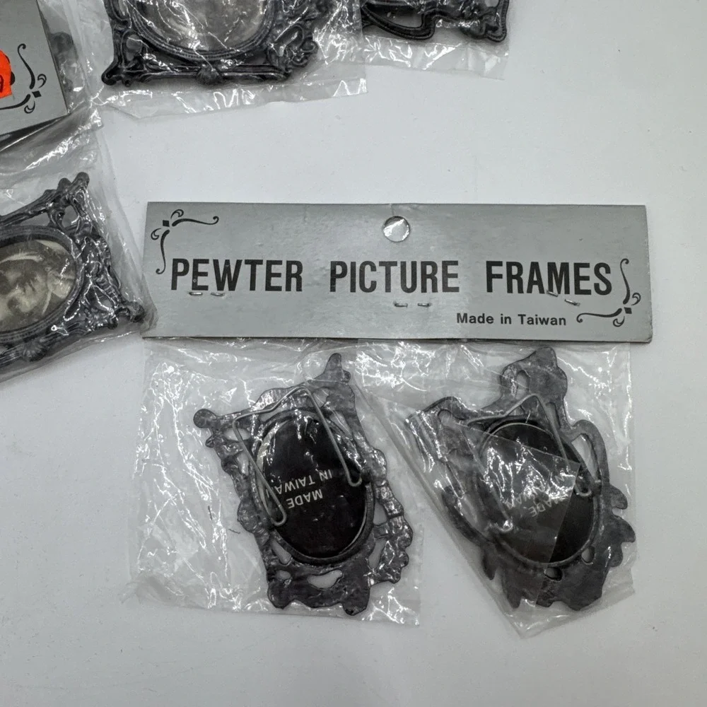 Vintage Pewter Mini Picture Frames Lot 22 NOS Made Taiwan Ornate Victorian